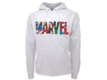 Felpa Bianca Marvel Scritta Fumetto